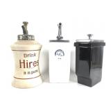 Hires Root Beer Ceramic Syrup Dispensers