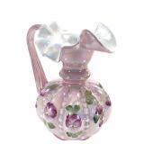 Fenton Pink Iridescent Floral Pitcher
