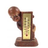 1949 Black Americana Wood Thermometer