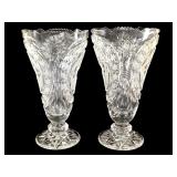 Set of Cut Crystal Vases