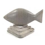 Polished Stone Fish Sculpture w/ Base