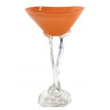 1996 Orange Martini Glass Artist Signed