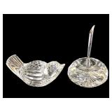 Waterford Pen Holder & Bird Paperweight
