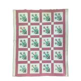 Early Handmade Floral Applique Quilt 84' x 72'