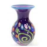 Mad Art Prpl Spiral Glass Vase w/ Dichroic Accents