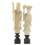 Chinese Carved Figure Lamp Finials