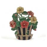 Hubley Cast Iron Potted Flowers Doorstop