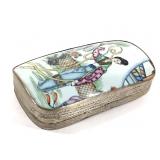 Chinese Hand Painted Porcelain Shard Box