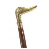 Metal Duck Head Handle Wood Cane