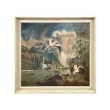 Oil on Canvas Folk Art Painting