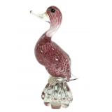Pink & Gold Shimmer Art Glass Bird