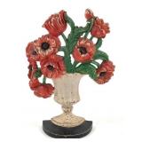 Hubley Cast Iron Red Poppies Door Stop