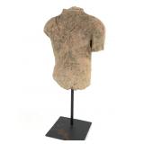 Early Pottery Bust w/ Display Stand