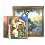 7 Oil on Board Roy Sieber Paintings c.1950s