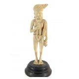 Carved Indian Figure on Wood Base
