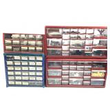 4 Various Divided Tray Organizers w/ Misc Hardware