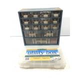 Divided Tray Organizer w/ Contents & Utility Box
