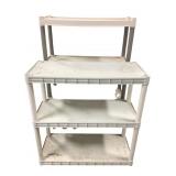 3 Tier & 4 Tier White Plastic Shelves