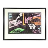 Marvin Hill Wood Block & Watercolor Bad Dog 1/1