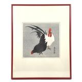 Takashi Biho Rooster & Hen Reproduction Print