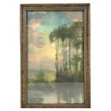 R Atkinson Fox Landscape Early 20th C Litho FR