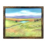 Framed Plains of Colorado Painting on Canvas