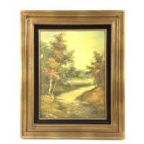 Framed Clara Inness Oil Painting on Canvas