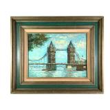 Tiele Oil on Canvas Tower Bridge London 1960