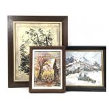 3 Signed Palate Paintings In Style of Morris Katz