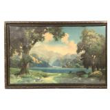 R Atkinson Fox Blue Lake E 20th C Lg  Fr Litho