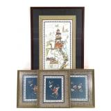 Embroidered CH Silk Panels 100 Boys & Set 3 Floral