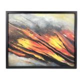 Framed "War" Painting on Canvas by SD Brandlein