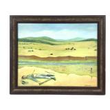 Framed "The Guardian" Painting on Canvas