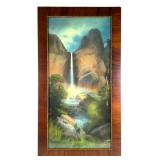 Antique Original Pastel Waterfall