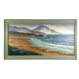 Oil on Canvas Beach Scene Signed B Cox