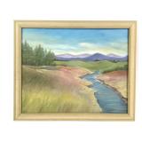 Framed Crooked Creek Painting on Canvas