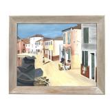 Italian Town Landscape Painting Acrylic on Canvas