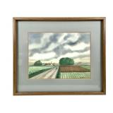 Ken Bloomhorst Signed Landscape Watercolor 1986