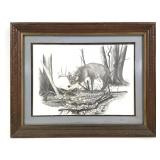 2002 Framed Edsel Duty Signed Art Print 9/300