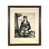 Stephen Csoka Ltd Ed Etching 1947 Fatherless