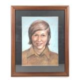 1971 Framed Pastel Portrait by SD Brandlein