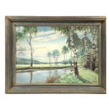 Signed Fred Whitlock 1929 Landscape Oil on Canvas