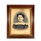 Early 20th C Pastel on Photograph Portrait