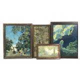4 Maxfield Parrish Litho Daybreak + Period Framed