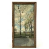 R Atkinson Fox Creek Landscape Early 20th C Litho