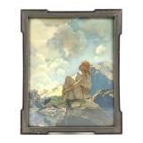 Maxfield Parrish Morning Early 20th C FR Litho