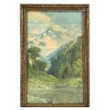 R Atkinson Fox Mtn Landscape Early 20th C Litho FR