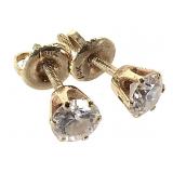 14K Diamond Post Earrings 1.1g TW
