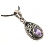 Sterling Amethyst Necklace 6.2g TW 19" L