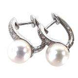 14K WG Diamond Pearl 7mm 2.39g TW
